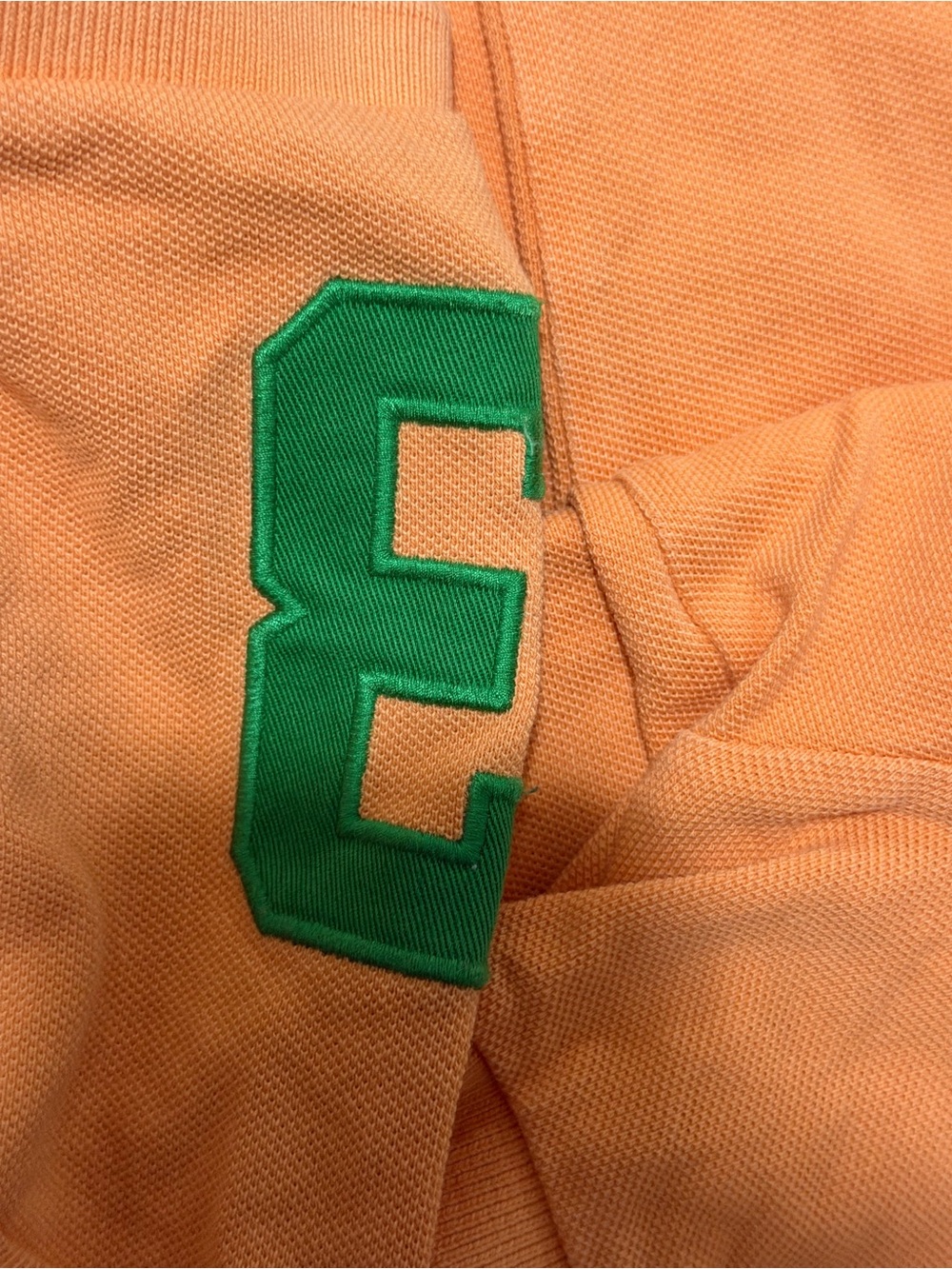 Polo by Ralph Lauren Orange Polo with Green Pony - Picture 6 of 7